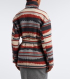Marant Etoile Evoda striped belted coat