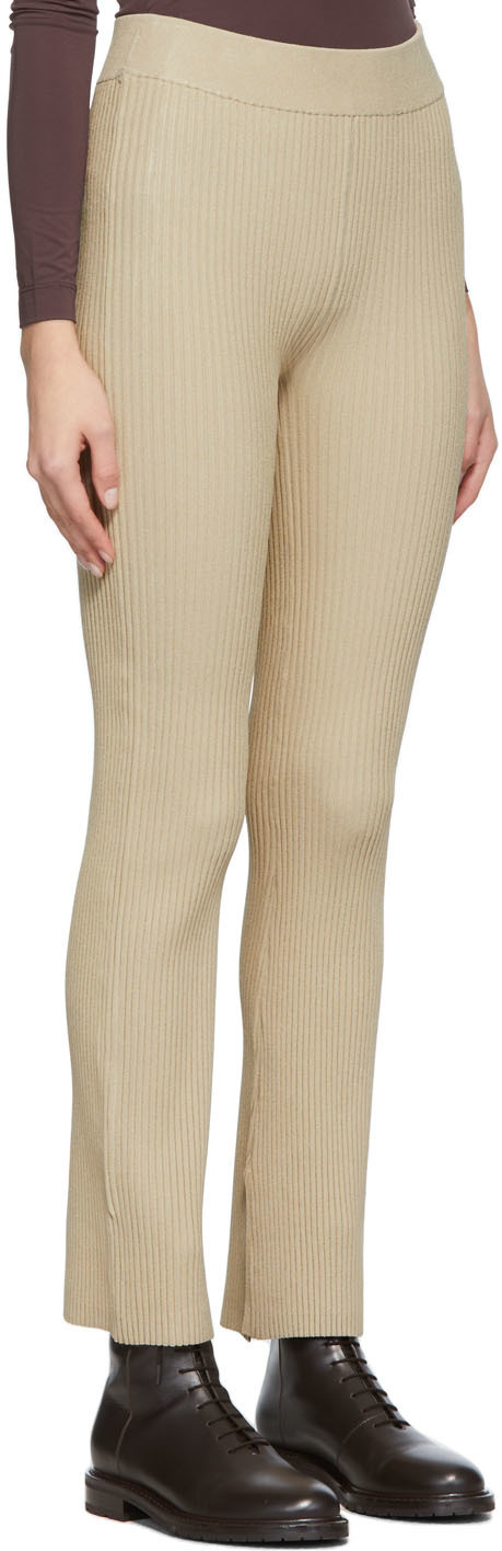 House of Dagmar Beige Shiloh Split Hem Leggings