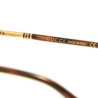 Gucci Men's Cylindrical Web Square Frame Sunglasses in Brown/Gold