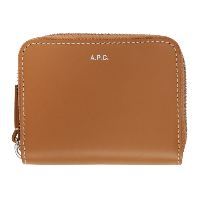 A.P.C Demi-Lune Mini Compact Wallet - Brown