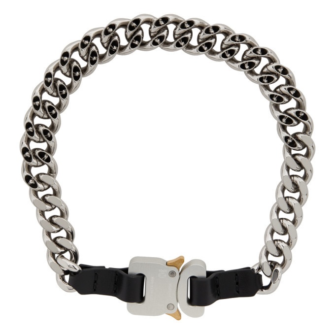 Photo: 1017 ALYX 9SM Silver Leather Details Chain Necklace