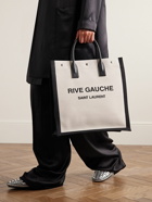SAINT LAURENT - Noe Logo-Print Leather-Trimmed Canvas Tote Bag