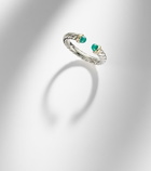 David Yurman Petite Cable sterling silver ring with onyx