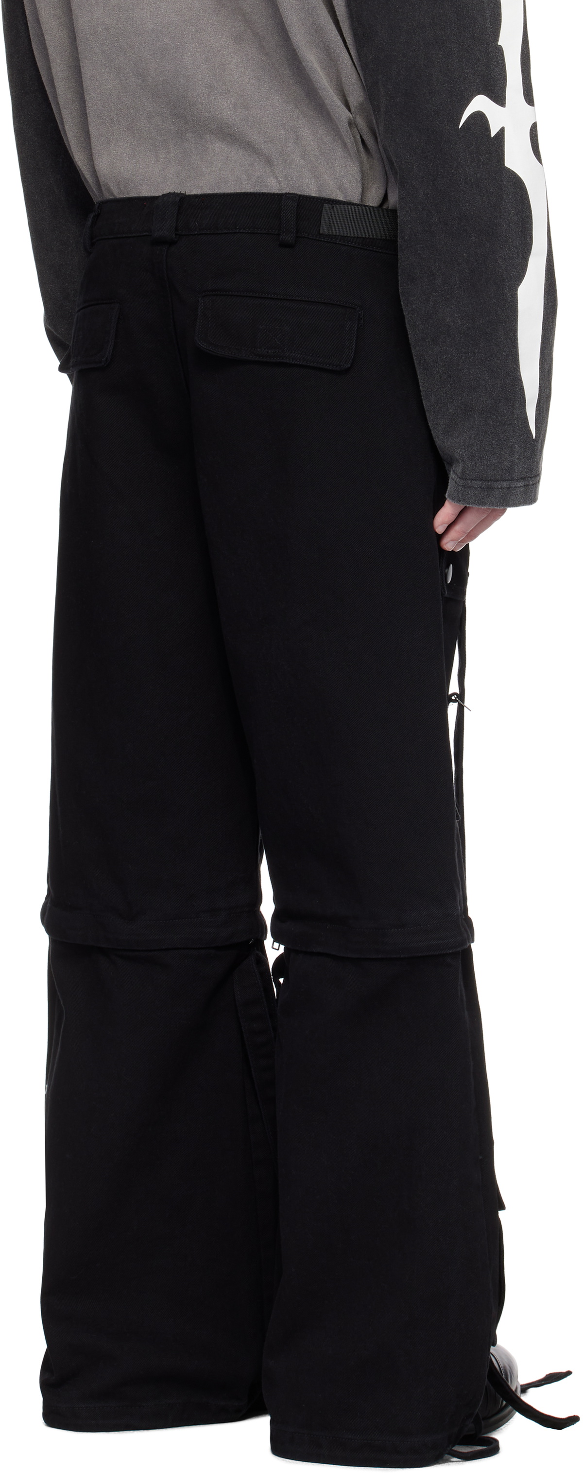 KUSIKOHC Black Straps Cargo Pants