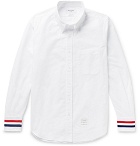 Thom Browne - Button-Down Collar Grosgrain-Trimmed Cotton-Oxford Shirt - White