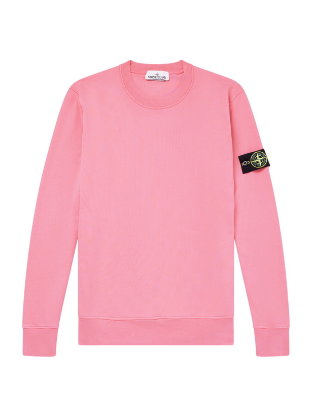 Photo: Stone Island - Garment-Dyed Cotton-Fleece Sweatshirt - Pink