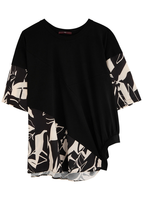 Photo: High Metamorphic Printed Satin and Stretch-cotton T-shirt Black