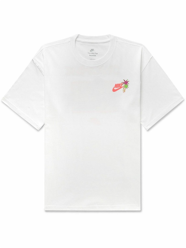 Photo: Nike - Sportswear Logo-Appliquéd Printed Cotton-Jersey T-Shirt - White