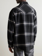 Palm Angels - Logo-Embroidered Checked Cotton-Flannel Overshirt - Black