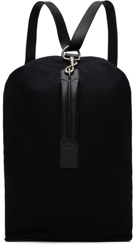 Photo: Dries Van Noten Black Adjustable Canvas Backpack