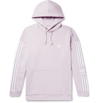 adidas Originals - Logo-Embroidered Fleece-Back Cotton-Blend Jersey Hoodie - Purple