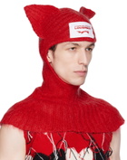 Charles Jeffrey Loverboy Red Chunky Ears Balaclava