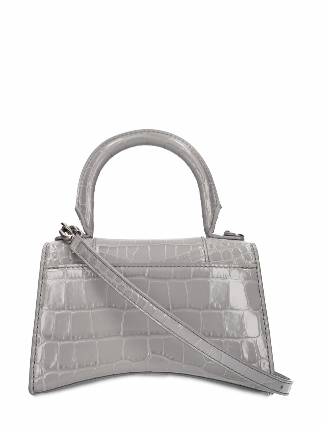 BALENCIAGA - Croc Embossed Leather Shoulder Bag Balenciaga