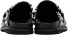 Moschino Black Maxi Lettering Mules