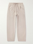 Story mfg. - Geo Wide-Leg Organic Cotton-Jersey Sweatpants - Gray