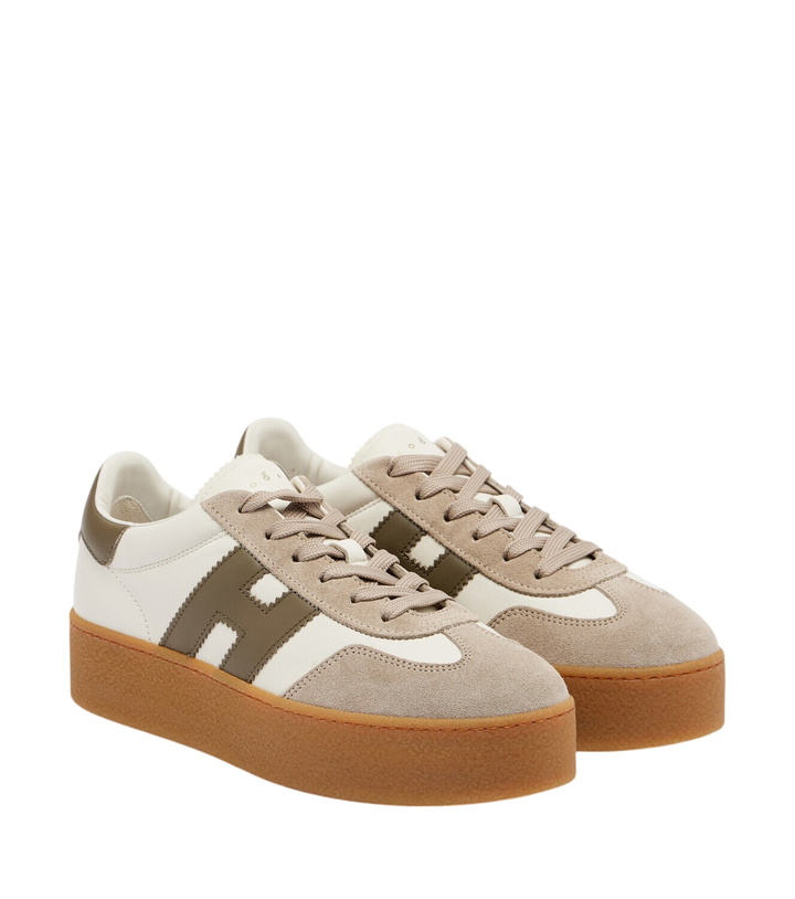 Photo: Hogan Cool suede-trimmed leather platform sneakers