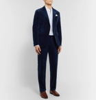 Ermenegildo Zegna - Navy Slim-Fit Cotton-Blend Corduroy Suit Trousers - Blue