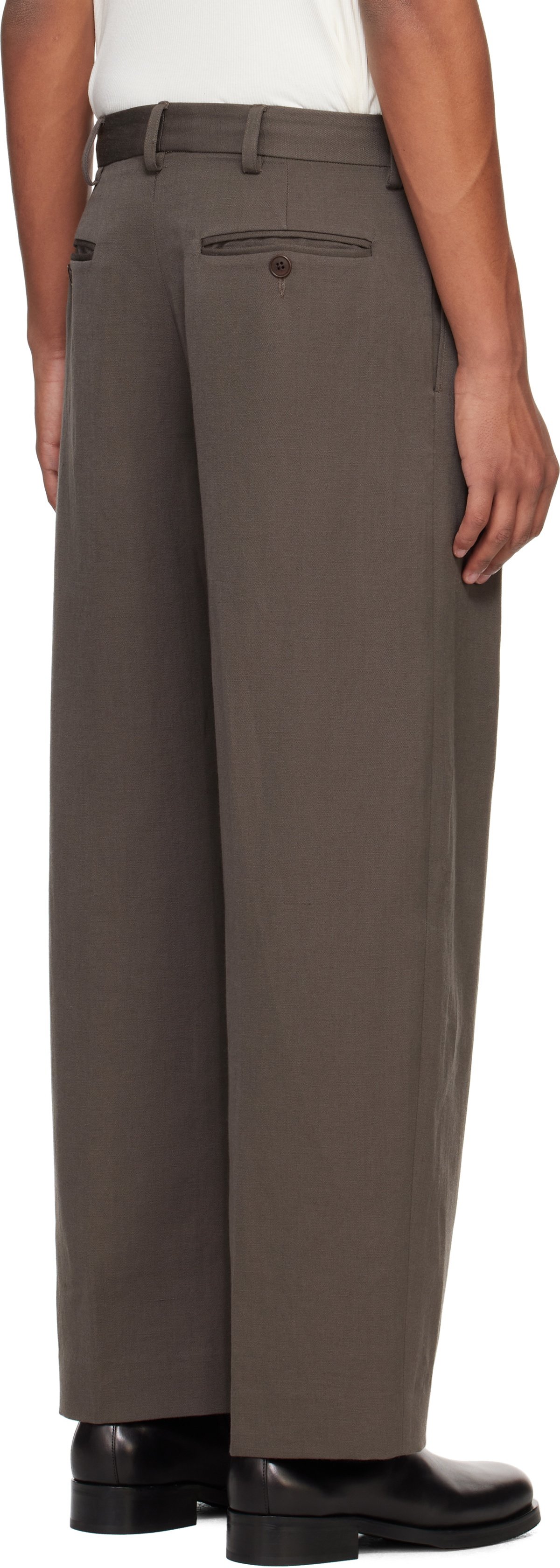 Small Talk Studio Brown Double Pleat Trousers