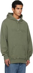 Balmain Khaki Vintage 'Balmain' Embroidered Hoodie