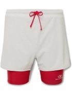 DISTRICT VISION - New Balance Straight-Leg Layered Stretch-Recycled Jersey and Shell Drawstring Shorts - Red
