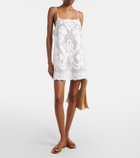 Juliet Dunn Embroidered cotton minidress
