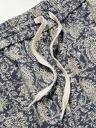 De Bonne Facture - Slim-Fit Tapered Paisley-Print Cotton-Voile Drawstring Trousers - Blue