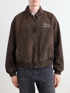 NAHMIAS - Wipeout Distressed Cotton-Twill Jacket - Brown