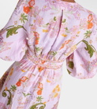 Camilla Embellished floral linen maxi dress