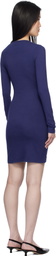 Gil Rodriguez Navy Long Sleeve Bellevue Minidress