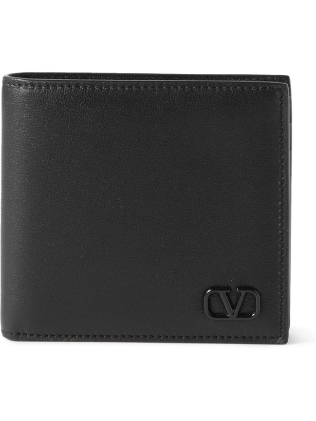Photo: VALENTINO - Valentino Garavani Logo-Appliquéd Leather Billfold Wallet