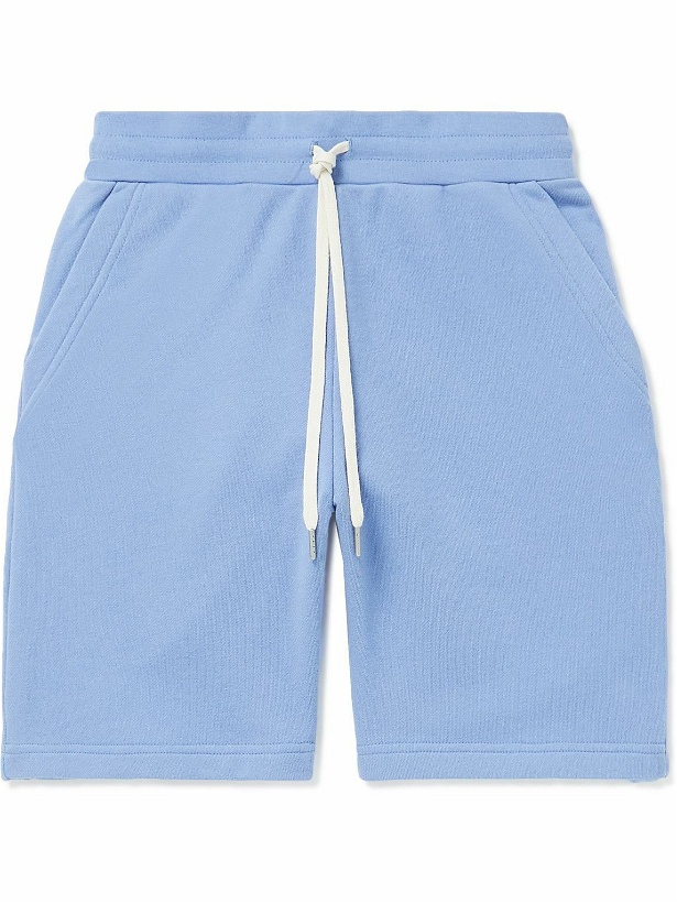 Photo: John Elliott - Crimson Straight-Leg Cotton-Jersey Drawstring Shorts - Blue