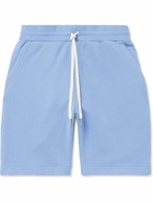 John Elliott - Crimson Straight-Leg Cotton-Jersey Drawstring Shorts - Blue