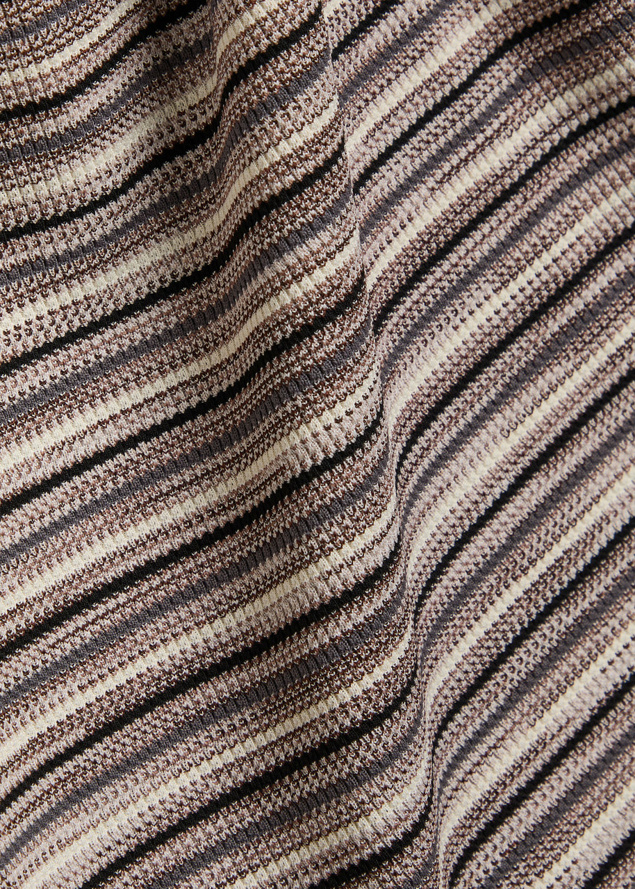 Reformation Wiley Striped Fine-knit top Grey