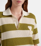 Ami Paris Ami de Cœur striped cotton polo shirt