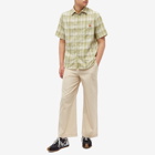 Loewe Men's Short Sleeve Check Shirt in Green/Yellow