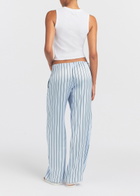 Skims Lace-trim Woven Shine Trousers Blue