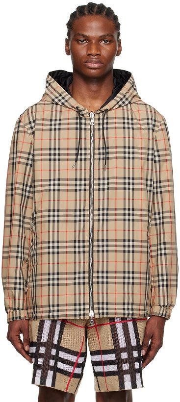 Photo: Burberry Beige Vintage Check Reversible Jacket