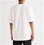 Fendi - Logo-Flocked Cotton-Blend Jersey T-Shirt - White