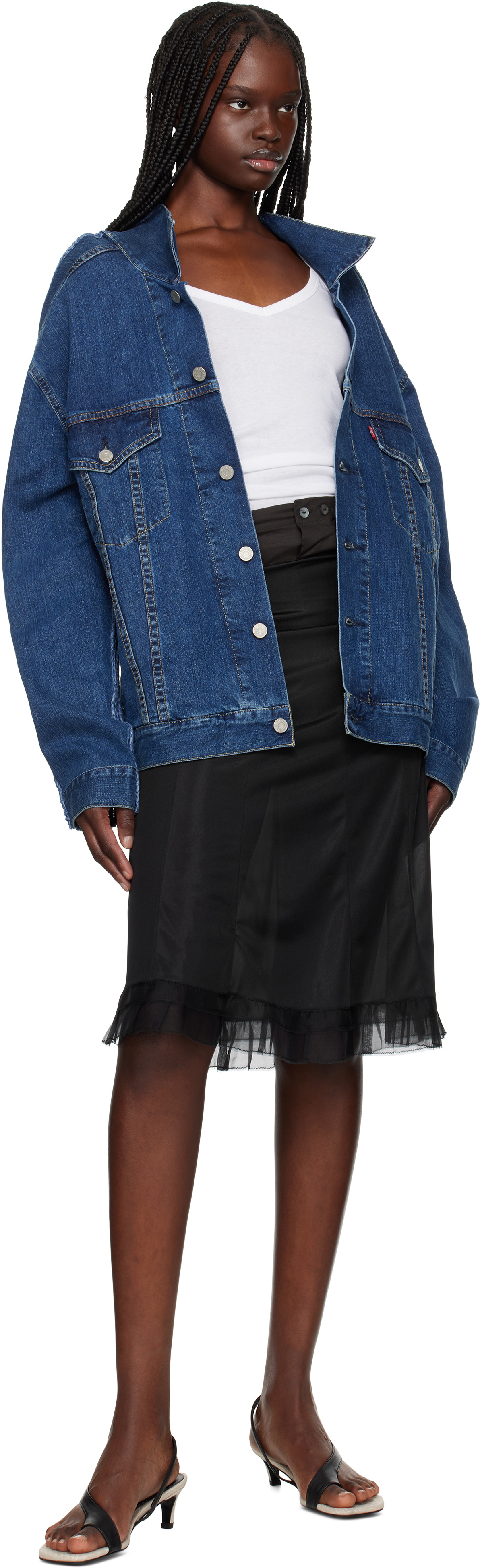 Bless Navy The Cristaseya Edition Paneled Denim Jacket