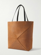 LOEWE - Puzzle Fold Leather-Trimmed Suede Tote Bag