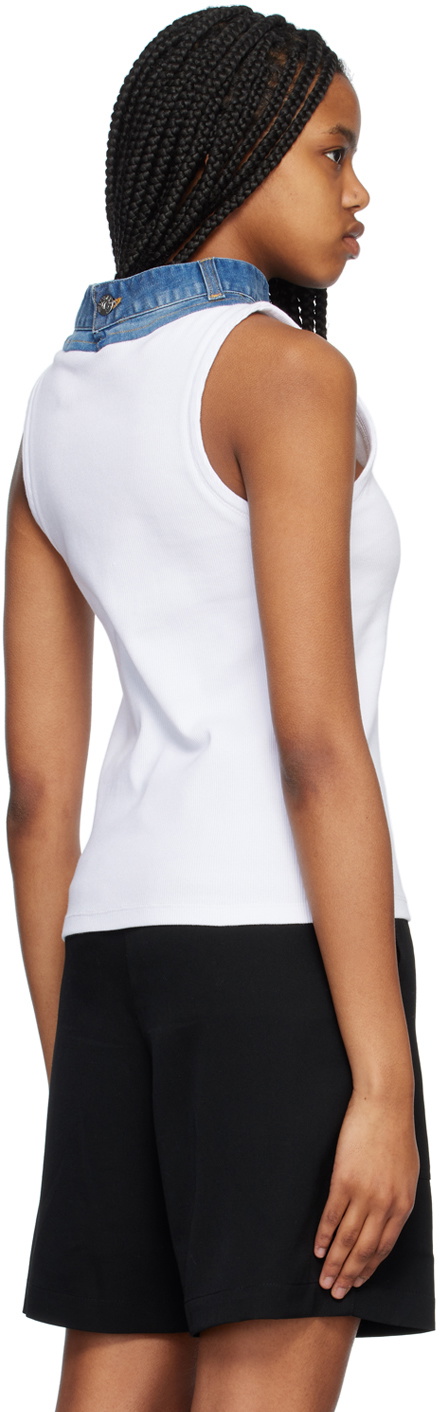 JW Anderson White Denim Collar Tank Top
