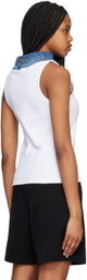JW Anderson White Denim Collar Tank Top