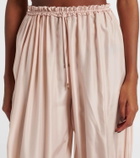 Chloé Lace-trimmed silk pongé cropped pants