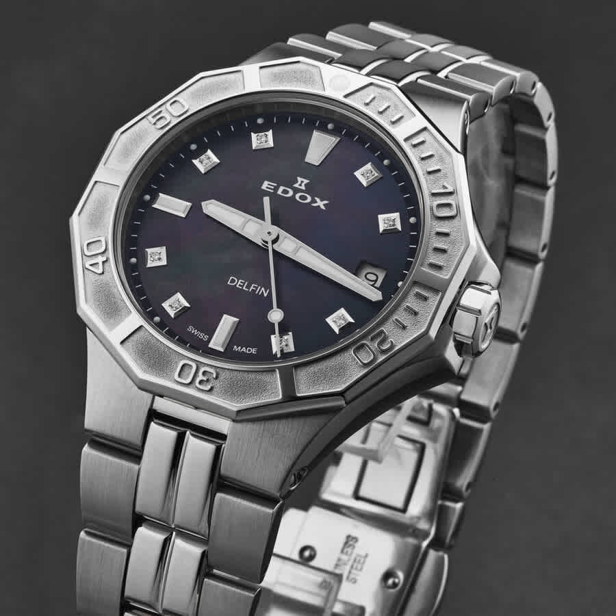 Edox Delfin Quartz Diamond Ladies Watch 53020 3M NANND