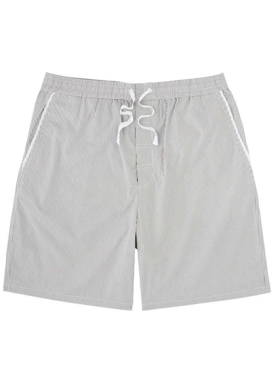 Rag & Bone Irving Striped Stretch-cotton Shorts Grey