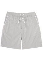 Rag & Bone Irving Striped Stretch-cotton Shorts Grey