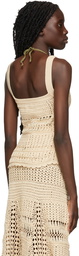 Wales Bonner Beige Djembe Crochet Tank Top