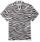 Wacko Maria - Fragment Camp-Collar Zebra-Print Lyocell Shirt - Black