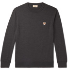 Maison Kitsuné - Logo-Appliquéd Wool Sweater - Gray