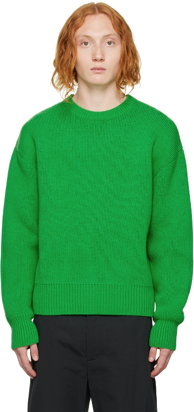 Photo: Bottega Veneta Green Triangle Sweater